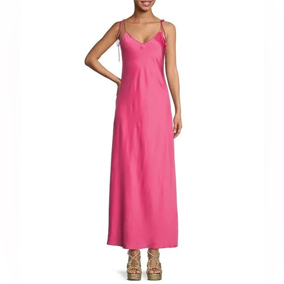 Gianni Bini Pink Satin gorgeous Slip Maxi Dress - Picture 3 of 12